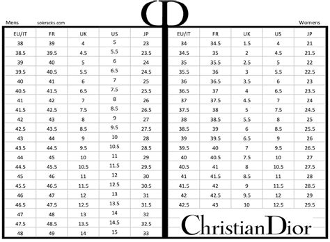 dior shoe size chart men|christian dior shoe size chart.